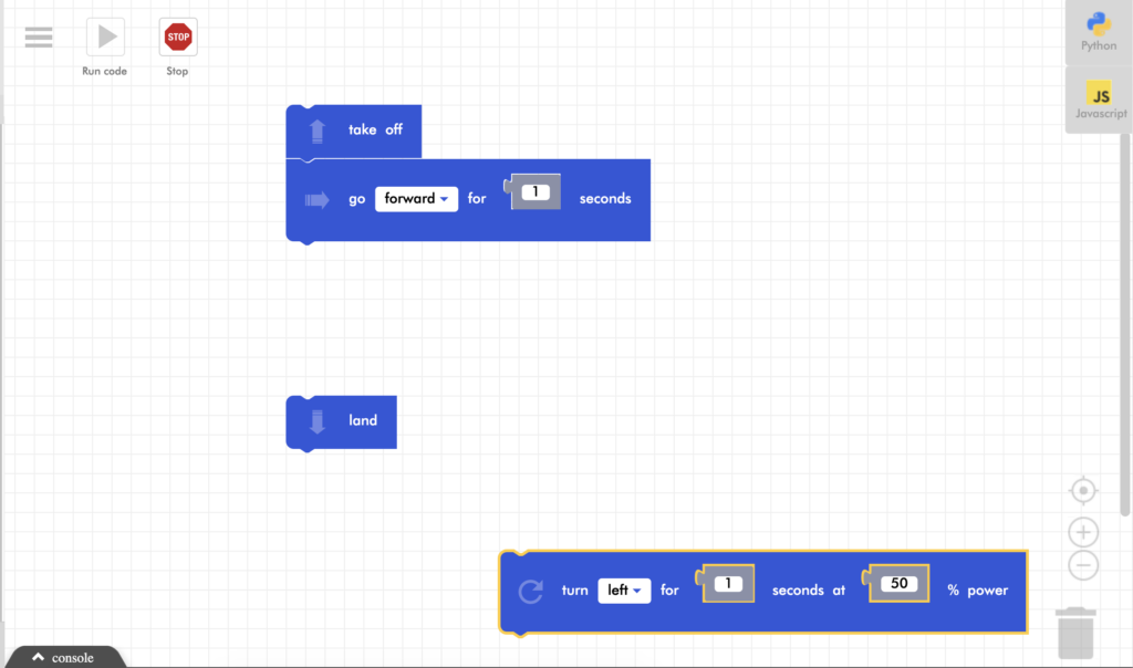 Blockly workspace with separated code