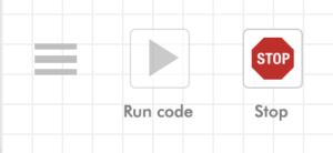 Blockly menu, run code, and stop