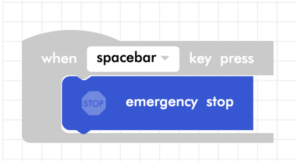 Blockly Junior emergency stop code