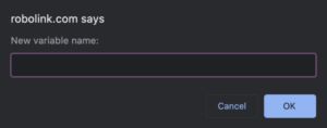 Blockly new variable name prompt