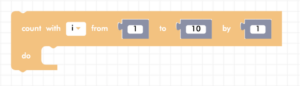 Blockly for loop block - count with