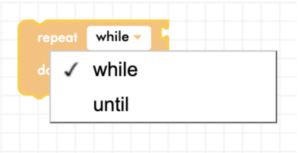 Blockly while loop block