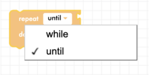 Blockly until loop block