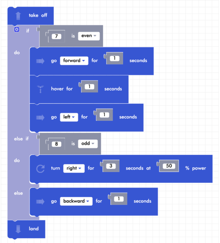 Blockly Junior else if statement program - 7 is even and 8 is odd