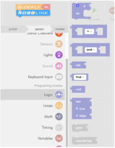 Blockly Senior logic menu