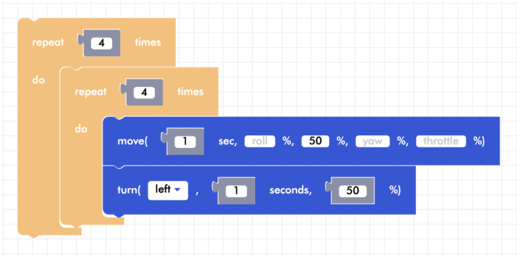 Blockly Senior nested loop square program