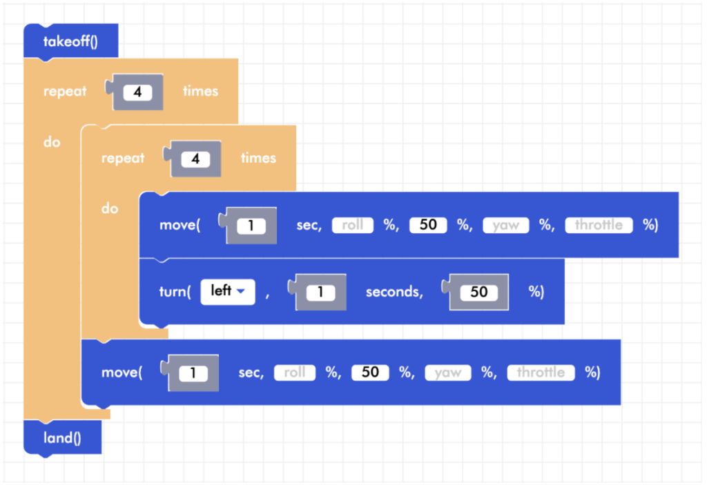 Blockly Senior nested loop with move block in outer loop