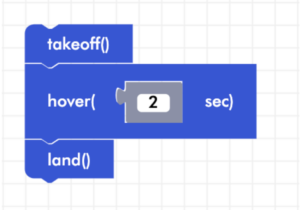 Blockly Senior takeoff, hover, and land blocks