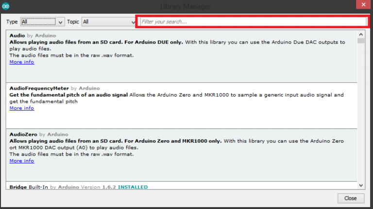 Arduino Library Manager
