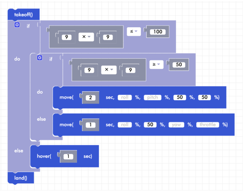 Blockly Senior nested conditional program