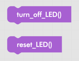 Blockly Senior turn off and reset LED blocks