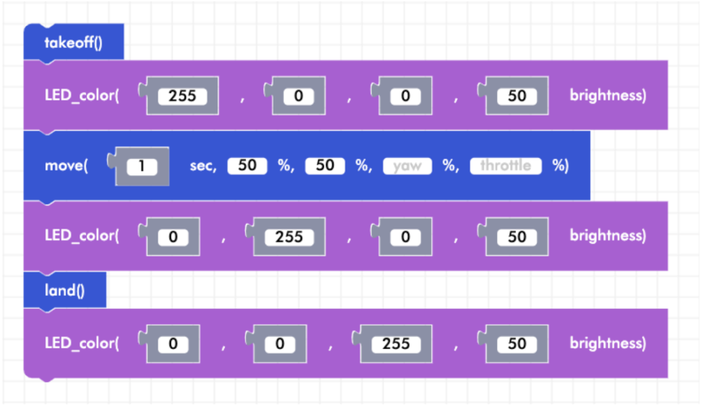 Blockly Senior LED flight program