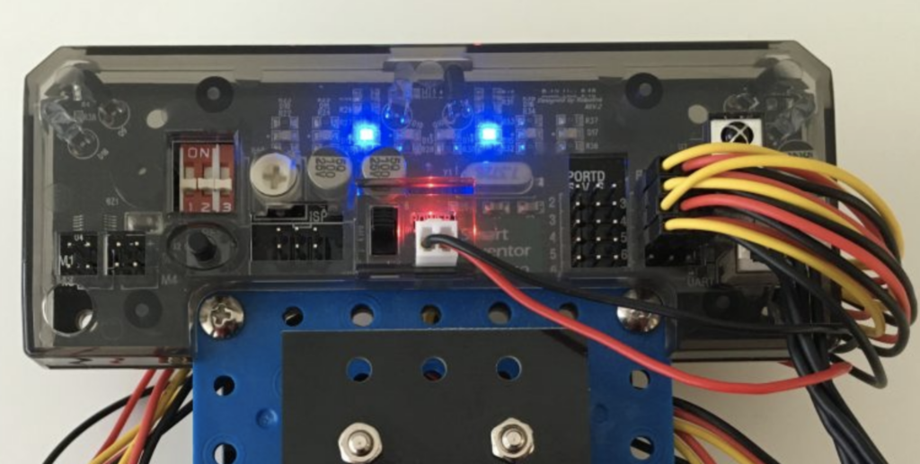 CoDrone Pro remote control with middle LEDs on