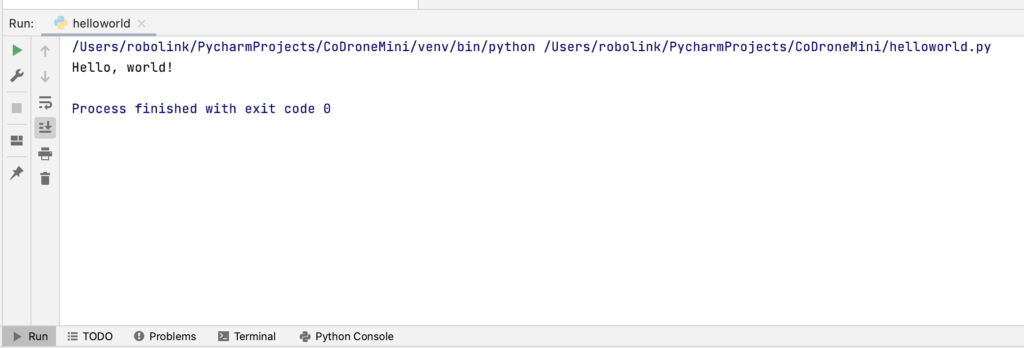 Pycharm console window