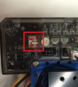 CoDrone Pro remote control DIP switches in upload mode