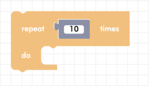 CoDrone Blockly repeat for _ times block