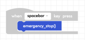 CoDrone Blockly senior emergency stop program