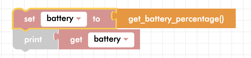 Blockly Senior print battery variable