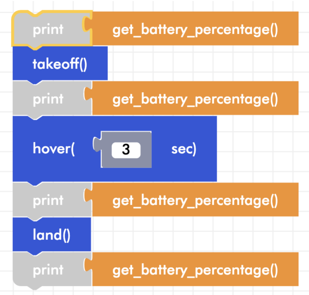 Blockly Senior battery while hovering