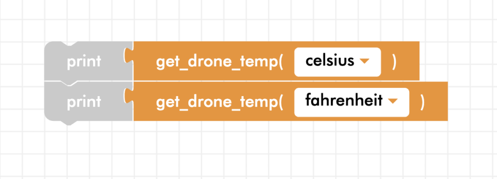 Blockly senior print temp in Celsius and Fahrenheit