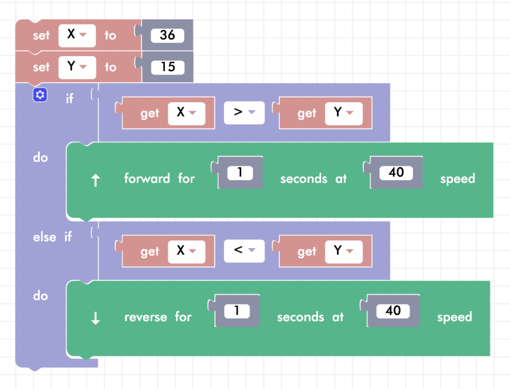 zumi blockly comparing variables 4