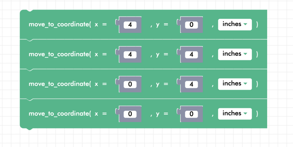 zumi blockly square with coordinates
